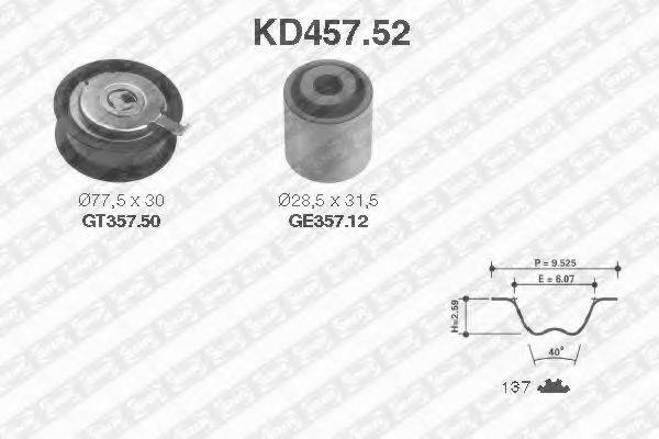 Комплект ременя ГРМ SNR KD457.52