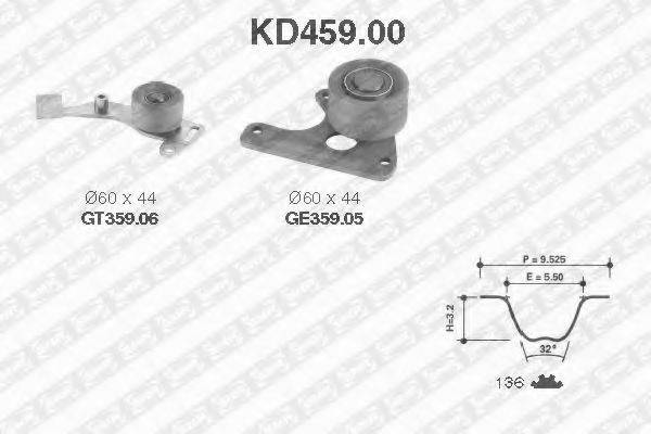 Комплект ременя ГРМ SNR KD459.00