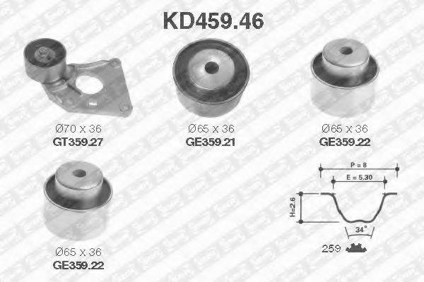 Комплект ременя ГРМ SNR KD459.46