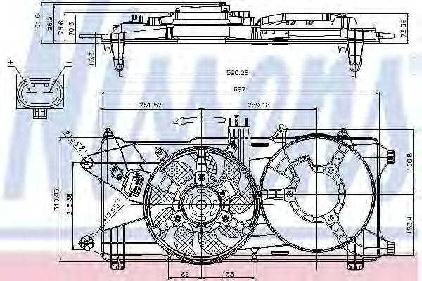 Вентилятор, охолодження двигуна NISSENS 85131