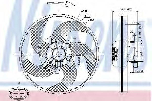 Вентилятор, охолодження двигуна NISSENS 85672