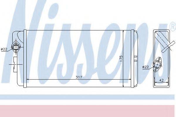 Теплообмінник, опалення салону NISSENS 72035