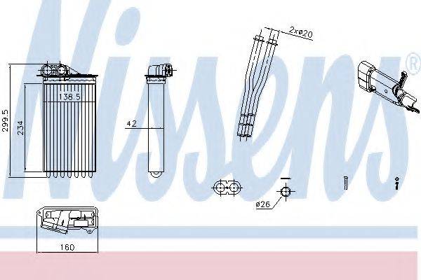 Теплообмінник, опалення салону NISSENS 71161