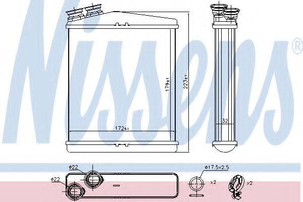 Теплообмінник, опалення салону NISSENS 73645