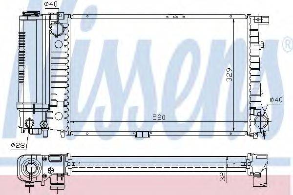 Радіатор, охолодження двигуна NISSENS 60736A