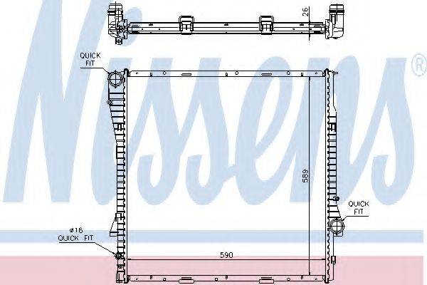 Радіатор, охолодження двигуна NISSENS 60788A