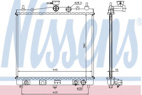 Радіатор, охолодження двигуна NISSENS 68700A