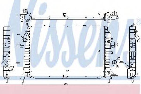 Радіатор, охолодження двигуна NISSENS 63115A