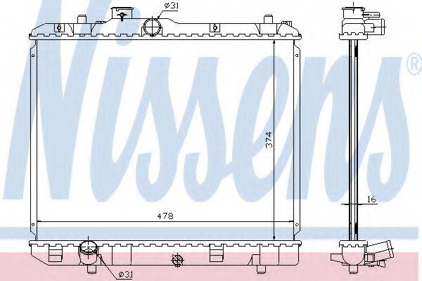 Радіатор, охолодження двигуна NISSENS 630707
