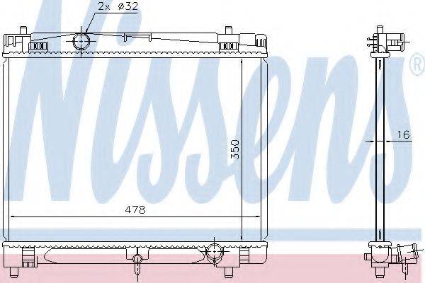 Радіатор, охолодження двигуна NISSENS 646877