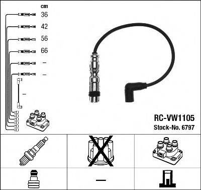 Комплект дротів запалення NGK 6797