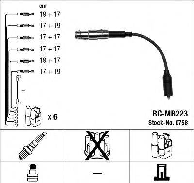 Комплект дротів запалення NGK 0758