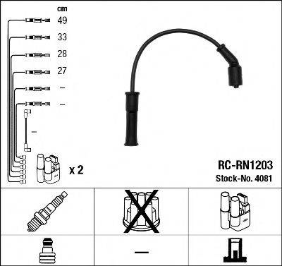 Комплект дротів запалення NGK 4081