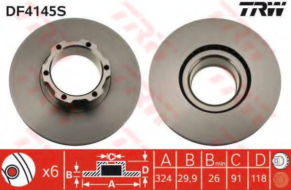 гальмівний диск TRW DF4145S