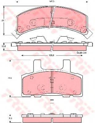 Комплект гальмівних колодок, дискове гальмо TRW GDB1273