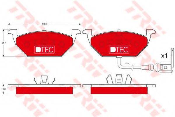 Комплект гальмівних колодок, дискове гальмо TRW GDB1386DTE