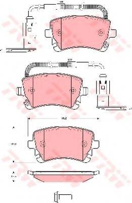 Комплект гальмівних колодок, дискове гальмо TRW GDB1508