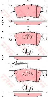 Комплект гальмівних колодок, дискове гальмо TRW GDB1671