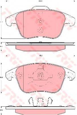 Комплект гальмівних колодок, дискове гальмо TRW GDB1691