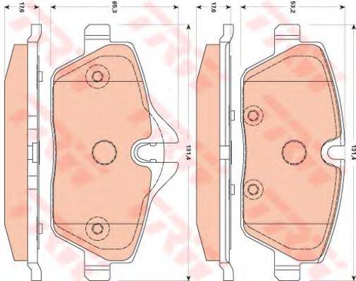 Комплект гальмівних колодок, дискове гальмо TRW GDB1870