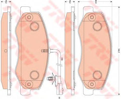 Комплект гальмівних колодок, дискове гальмо