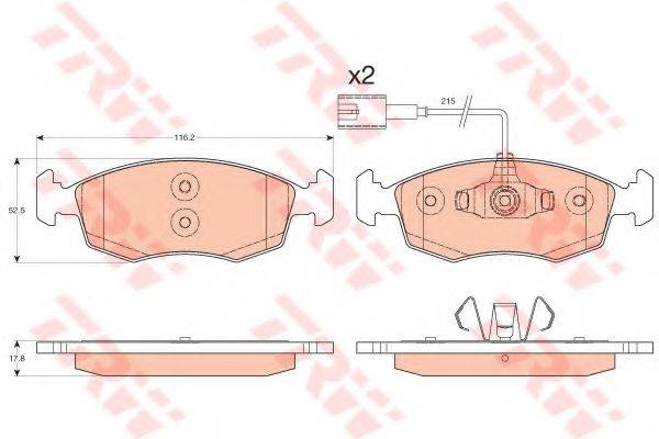 Комплект гальмівних колодок, дискове гальмо TRW GDB1900