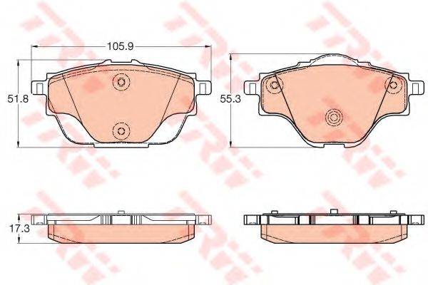 Комплект гальмівних колодок, дискове гальмо TRW GDB2034