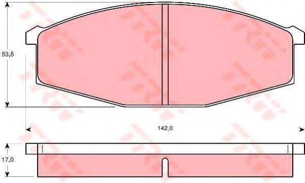 Комплект гальмівних колодок, дискове гальмо TRW GDB251