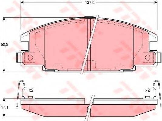 Комплект гальмівних колодок, дискове гальмо TRW GDB3161