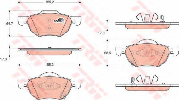 Комплект гальмівних колодок, дискове гальмо TRW GDB3355