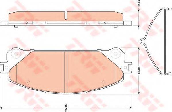 Комплект гальмівних колодок, дискове гальмо TRW GDB3484