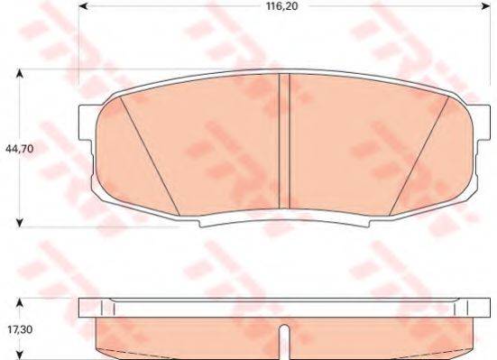 Комплект гальмівних колодок, дискове гальмо TRW GDB3491