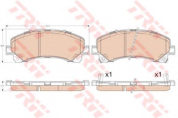 Комплект гальмівних колодок, дискове гальмо TRW GDB3545