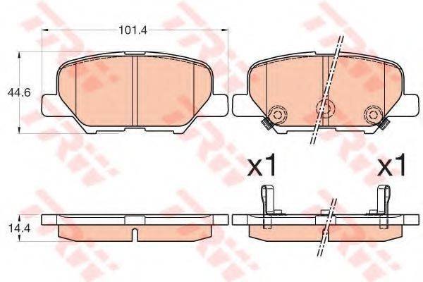 Комплект гальмівних колодок, дискове гальмо TRW GDB3583