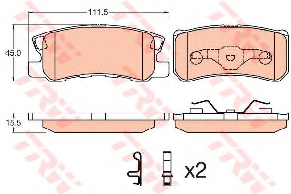 Комплект гальмівних колодок, дискове гальмо TRW GDB3595