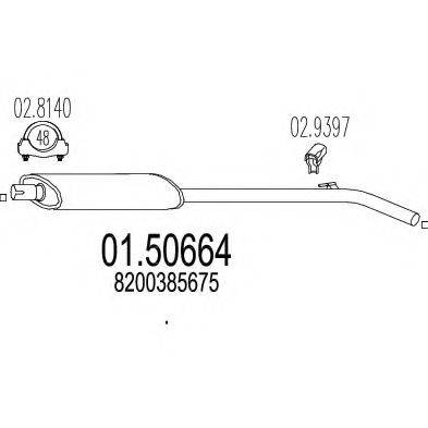 Середній глушник вихлопних газів MTS 01.50664