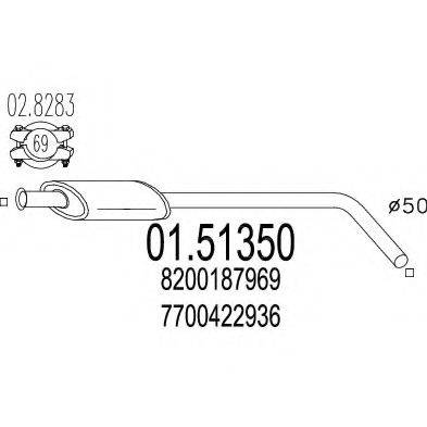 Середній глушник вихлопних газів MTS 01.51350