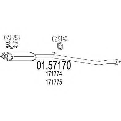 Середній глушник вихлопних газів MTS 01.57170