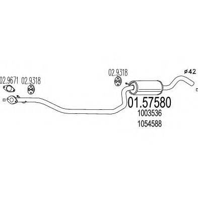 Середній глушник вихлопних газів MTS 01.57580