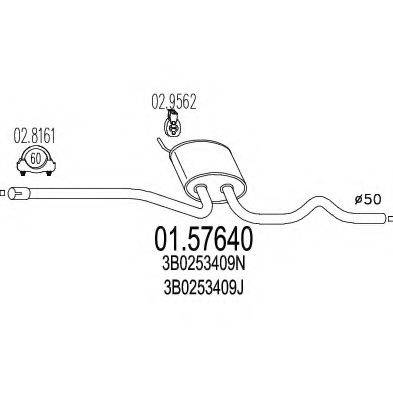 Середній глушник вихлопних газів MTS 01.57640