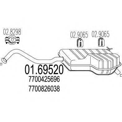 Глушник вихлопних газів кінцевий MTS 01.69520