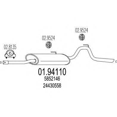 Глушник вихлопних газів кінцевий MTS 01.94110