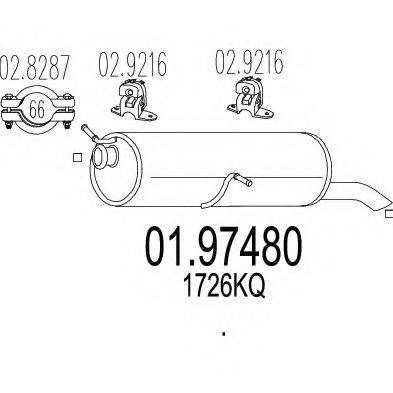 Глушник вихлопних газів кінцевий MTS 01.97480