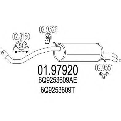 Глушник вихлопних газів кінцевий MTS 01.97920