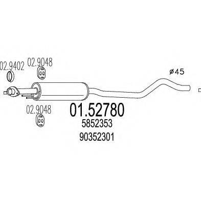 Середній глушник вихлопних газів MTS 01.52780