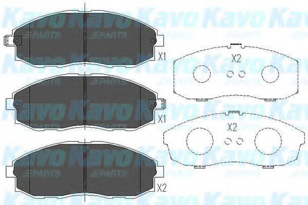 Комплект гальмівних колодок, дискове гальмо KAVO PARTS KBP-3003