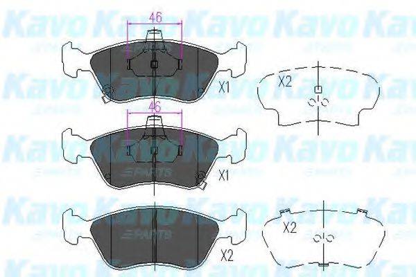 Комплект гальмівних колодок, дискове гальмо KAVO PARTS KBP-9006