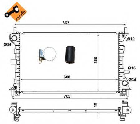 Радіатор, охолодження двигуна NRF 509615