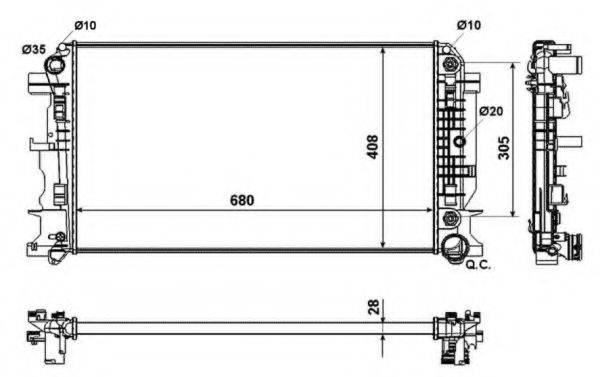 Радіатор, охолодження двигуна NRF 53833