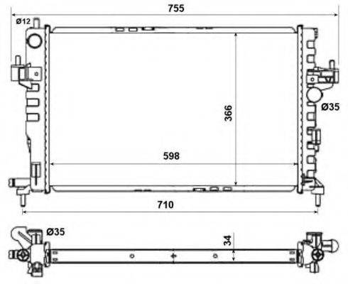 Радіатор, охолодження двигуна NRF 58282